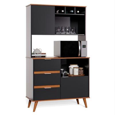 Armário Multiuso Arizona 2 Portas 3 Gavetas MDP 90.5CM Preto EJ Móveis