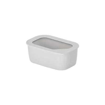 Pote Hermético Fika Retangular em Cerâmica para Organização na Cozinha Bege Neoflam 600ML