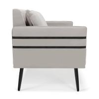 Namoradeira 02 Lugares Mari Veludo Pés Palito De Ferro - D'rossi Cor Cinza - 6