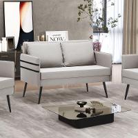 Namoradeira 02 Lugares Mari Veludo Pés Palito De Ferro - D'rossi Cor Cinza - 8