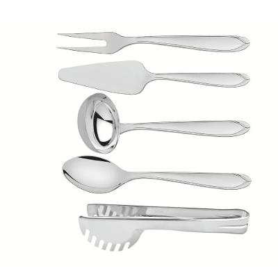 Jogo de Utensílios Utility em Aço Inox 5 Peças para Uso Diário com Acabamento Brilho Cozinha Prata
