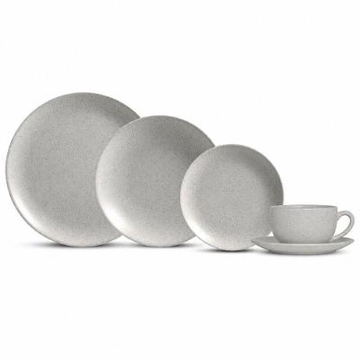 Aparelho de Jantar Organic Gray 20 Peças Cerâmica Moderno para Uso Diário Alleanza