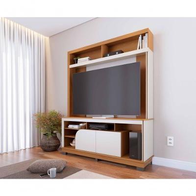 Estante para Tv Belaya 2 Portas 2 Prateleiras MDP 12mm 160CM Off White Colibri Móveis