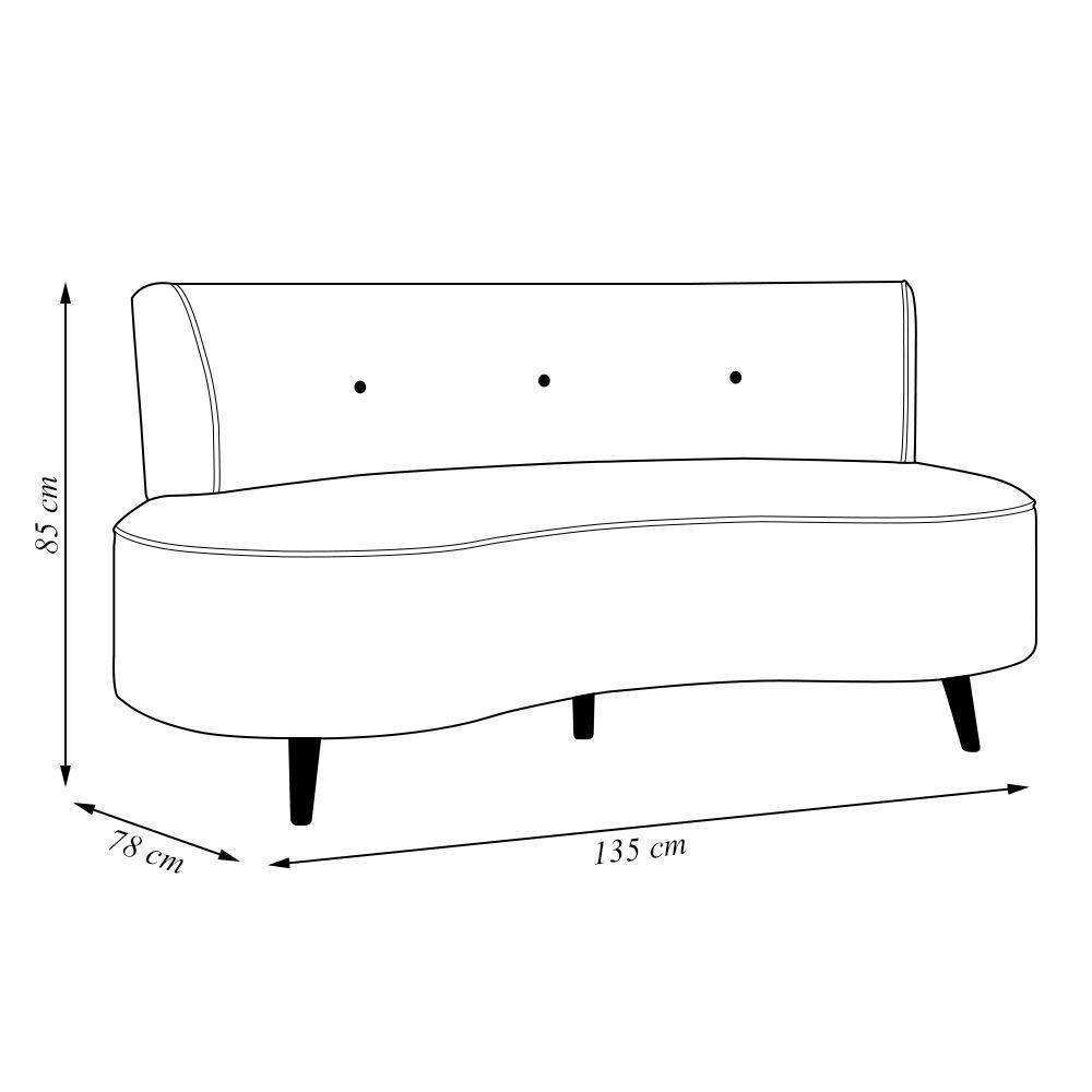 Sofá Living 2 Lugares 135cm Aang Pés Palito Veludo Rosê G33 - Gran Belo - 6