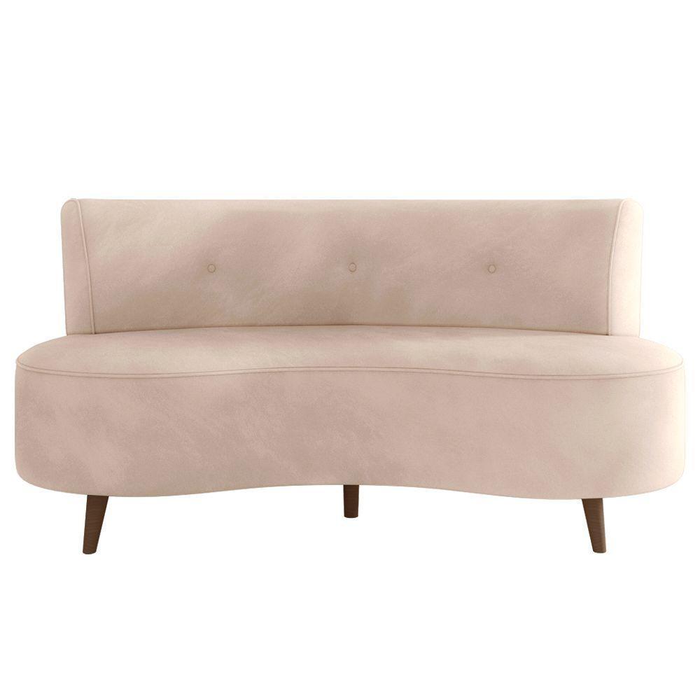 Sofá Living 2 Lugares 135cm Aang Pés Palito Veludo Rosê G33 - Gran Belo - 7
