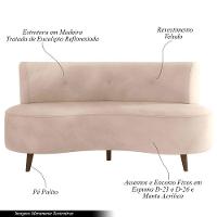 Sofá Living 2 Lugares 135cm Aang Pés Palito Veludo Rosê G33 - Gran Belo - 7
