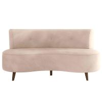 Sofá Living 2 Lugares 135cm Aang Pés Palito Veludo Rosê G33 - Gran Belo - 13