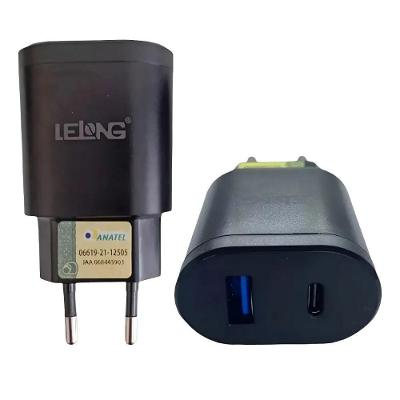 Fonte de Alimentação USB Type-C MDM 20W com Cabo Tipo C e Lightning Preto 1 Unidade