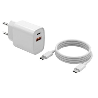 Carregador de Tomada para Smartphone MDM 20W com Cabo C e Lightning Branco
