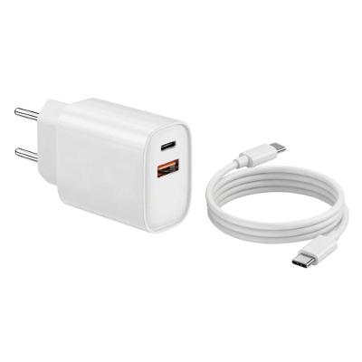 Carregador de Parede MDM 20W Veloz com Cabo USB C e Lightning Branco Kit