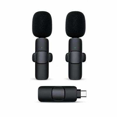 Microfone de Lapela sem Fio Kit Duplo Captação Omnidirecional Type C MDM
