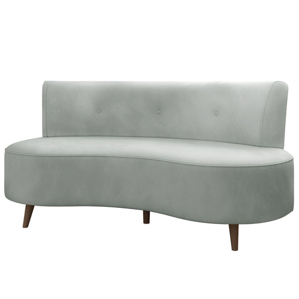 Sofá Living 2 Lugares 135cm Aang Pés Palito Veludo Cinza Claro G33 - Gran Belo - 4