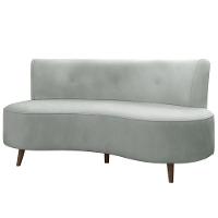 Sofá Living 2 Lugares 135cm Aang Pés Palito Veludo Cinza Claro G33 - Gran Belo - 7