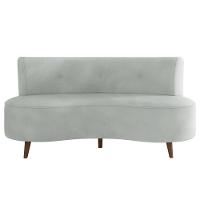 Sofá Living 2 Lugares 135cm Aang Pés Palito Veludo Cinza Claro G33 - Gran Belo - 9