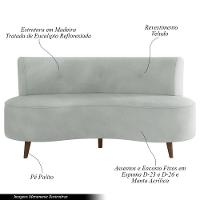 Sofá Living 2 Lugares 135cm Aang Pés Palito Veludo Cinza Claro G33 - Gran Belo - 13