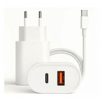 Carregador de Celular MDM 20W com Cabo Tipo C e Lightning Branco 1 Unidade