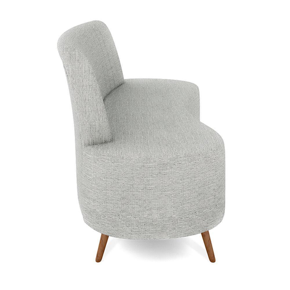 Sofá Living Decorativo 2 Lugares 1,60m Katara Cinza Claro Linho G33 - Gran Belo - 8