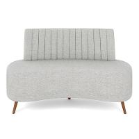 Sofá Living Decorativo 2 Lugares 1,60m Katara Cinza Claro Linho G33 - Gran Belo - 7