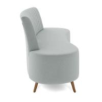 Sofá Living Decorativo 2 Lugares 1,35m Katara Cinza Claro Veludo G33 - Gran Belo - 6