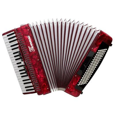 Acordeon TA-12009 120 Baixos 41 Teclas com 7 Registros no Teclado Vermelho Vanral