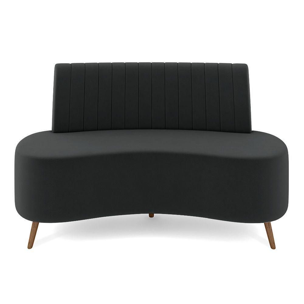 Sofá Living Decorativo 2 Lugares 1,60m Katara Cinza Escuro Veludo G33 - Gran Belo - 2