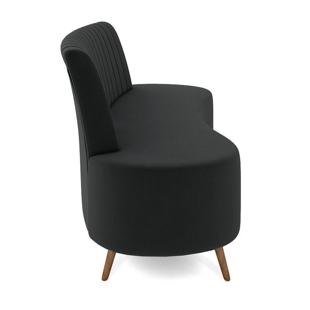 Sofá Living Decorativo 2 Lugares 1,60m Katara Cinza Escuro Veludo G33 - Gran Belo - 5