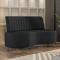 Sofá Living Decorativo 2 Lugares 1,60m Katara Cinza Escuro Veludo G33 - Gran Belo - 1