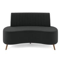 Sofá Living Decorativo 2 Lugares 1,60m Katara Cinza Escuro Veludo G33 - Gran Belo - 2