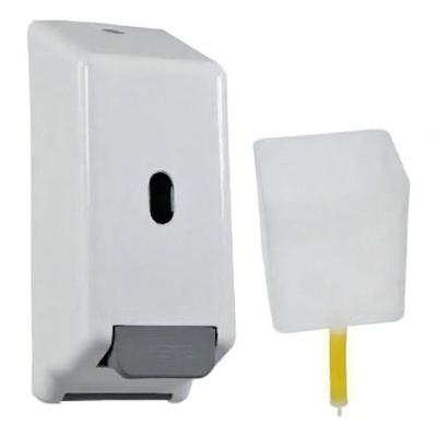 Saboneteira Refil Abs 800ml Dispenser para Sabonete Líquido ABS Visor Transparente Branco-Cinza