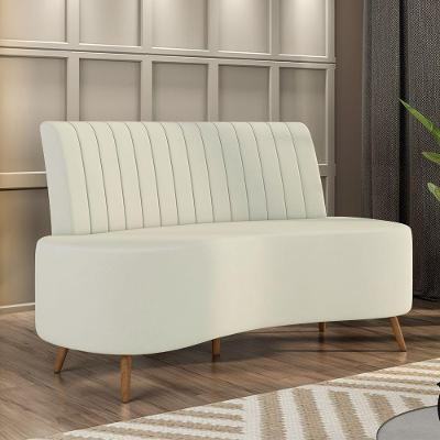 Sofá Living Decorativo 2 Lugares 1,60m Katara Bege Claro Veludo G33 - Gran Belo