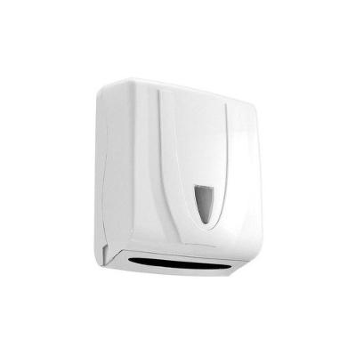 Toalheiro Unik para Papel 2 Ou 3 Dobras com Visor Transparente e Trava sem Chave Branco