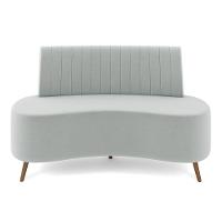 Sofá Living Decorativo 2 Lugares 1,60m Katara Cinza Claro Veludo G33 - Gran Belo - 7