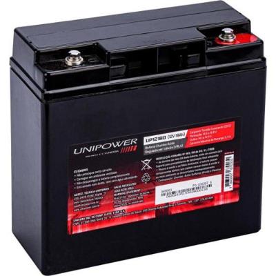 Bateria Estacionária UP12180 Selada Livre de Manutenção Preto Unipower 12V 18AH