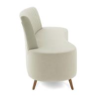 Sofá Living Decorativo 2 Lugares 1,35m Katara Bege Claro Veludo G33 - Gran Belo