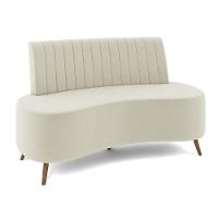 Sofá Living Decorativo 2 Lugares 1,35m Katara Bege Claro Veludo G33 - Gran Belo - 5