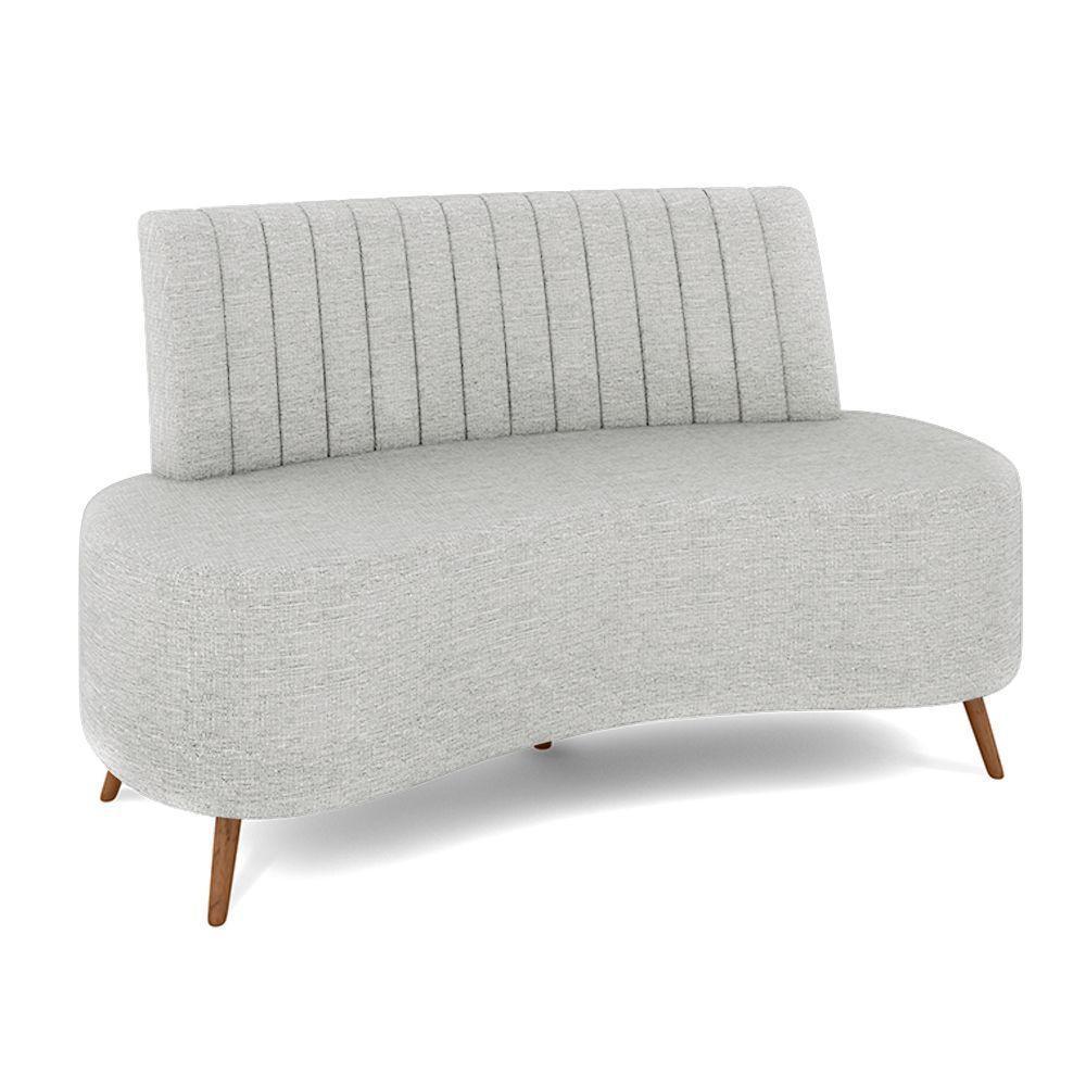 Sofá Living Decorativo 2 Lugares 1,35m Katara Cinza Claro Linho G33 - Gran Belo - 2