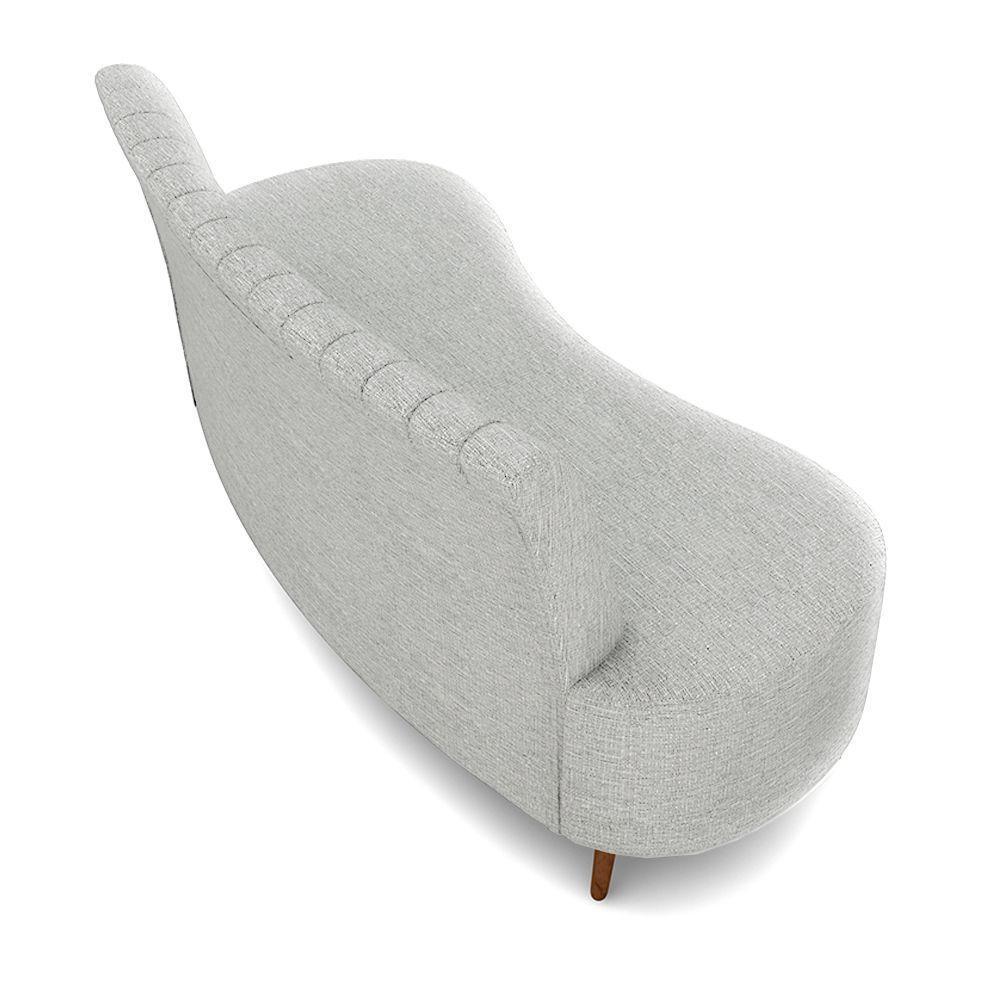 Sofá Living Decorativo 2 Lugares 1,35m Katara Cinza Claro Linho G33 - Gran Belo - 7