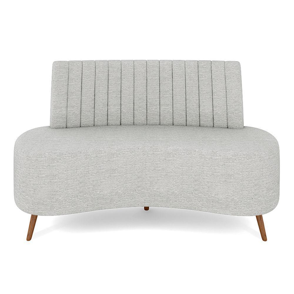 Sofá Living Decorativo 2 Lugares 1,35m Katara Cinza Claro Linho G33 - Gran Belo - 9