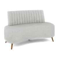 Sofá Living Decorativo 2 Lugares 1,35m Katara Cinza Claro Linho G33 - Gran Belo - 2