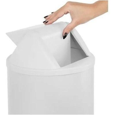 Lixeira Cesto com Tampa Vai-vem 22L Plástico Branco Higipack