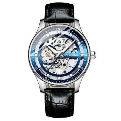 Relógio Masculino Tevise Mecânico Automático Pulseira de Aço Azul 50MM
