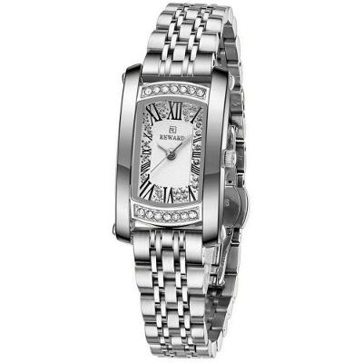 Relógio de Pulso Feminino Elegante Prata Analógico com Pulseira em Aço Inox e Mostrador Strass