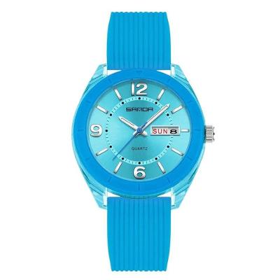 Relógio de Pulso 6287 Digital Silicone Resistente à Água Azul Sanda