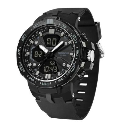 Relógio Eletrônico Esportivo Masculino Sanda Preto com Display LCD e Resistência à Água