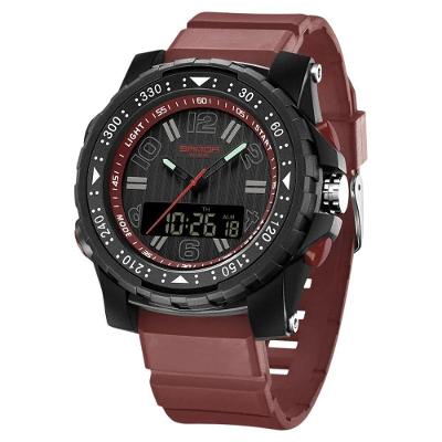Relógio Masculino 3375 Digital com Display Duplo LED Vermelho Sanda