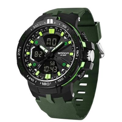Relógio Eletrônico Esportivo Masculino Sanda Verde Digital em Silicone Verde