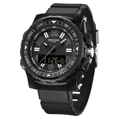 Relógio Eletrônico Masculino 3375 com Display Duplo LED Preto Sanda