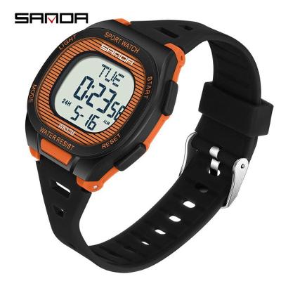 Relógio Eletrônico Multifuncional Sanda Digital Silicone Alarme Contagem Regressiva Laranja 70CM