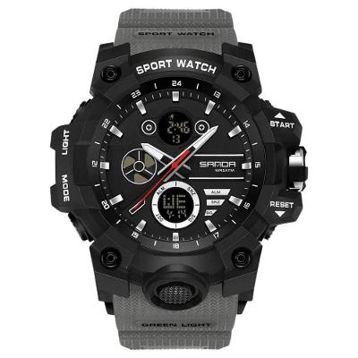 Relógio Masculino 9094 Analógico e Digital em Silicone Cinza Sanda