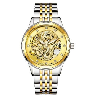 Relógio Masculino Mecânico de Luxo de Pulso Automático com Pulseira em Aço Inox Branco